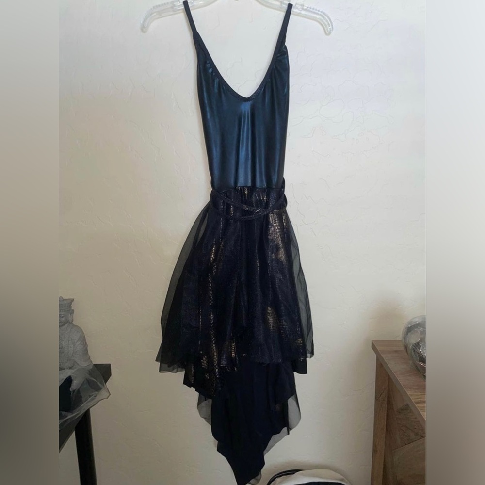 black/bronze one piece solo costume